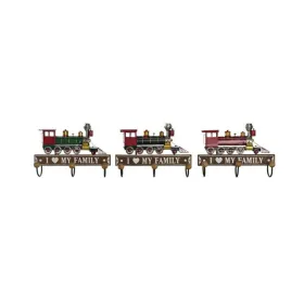 Wall mounted coat hanger DKD Home Decor 29 x 8 x 20 cm Metalli Vintage Puu MDF (3 Kappaletta)