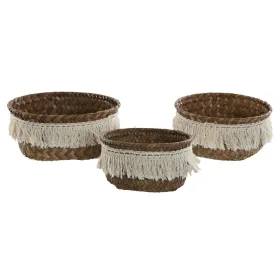 Grozs Home ESPRIT Dabīgā Šķiedra Boho Lietots 16 x 16 x 6 cm