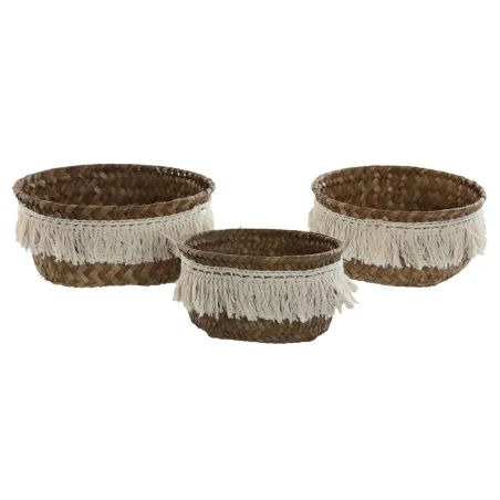 Grozs Home ESPRIT Dabīgā Šķiedra Boho Lietots 16 x 16 x 6 cm