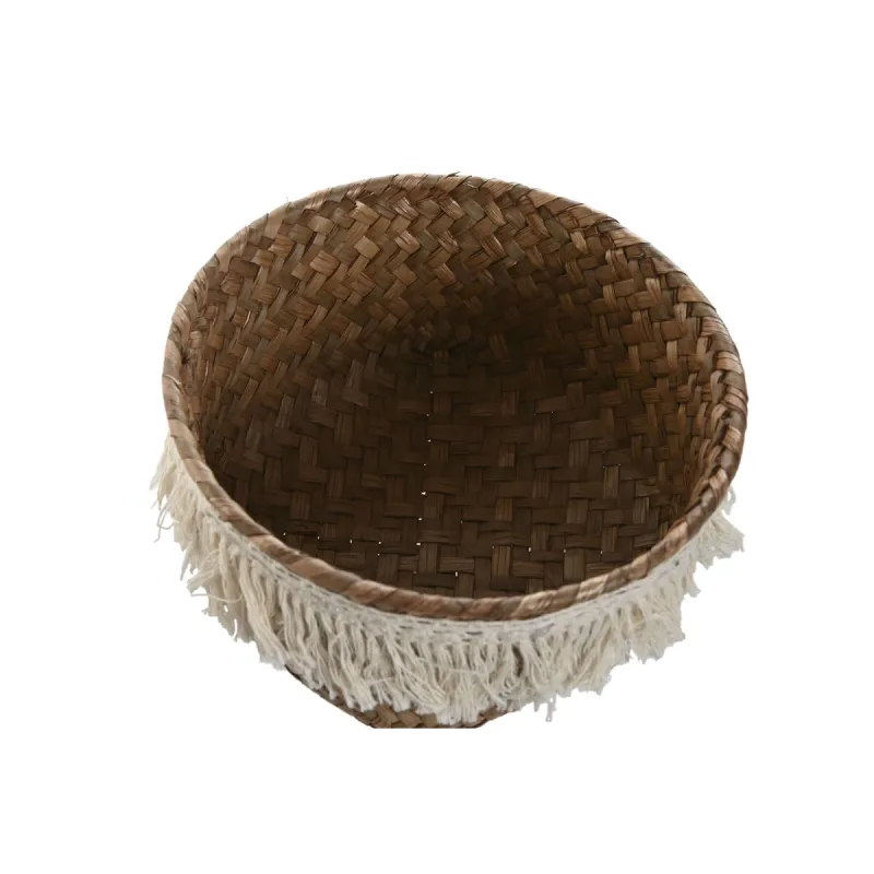 Grozs Home ESPRIT Dabīgā Šķiedra Boho Lietots 16 x 16 x 6 cm