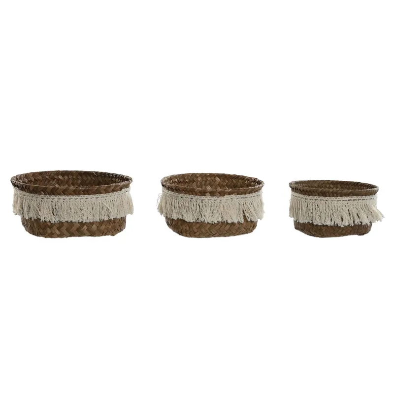 Grozs Home ESPRIT Dabīgā Šķiedra Boho Lietots 16 x 16 x 6 cm