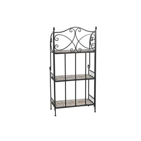 Plaukti Home ESPRIT Melns Daudzkrāsains Keramika Dzelzs konstrukcija 3 Planken 54 x 29 x 121 cm 58 x 31,5 x 117 cm