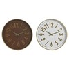 Wall Clock Home ESPRIT White Brown Golden PVC 45 x 4 x 45 cm (2 Units)