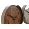 Seinäkello Home ESPRIT Ruskea Luonnollinen PVC Puu 30 x 4 x 30 cm (2 osaa)