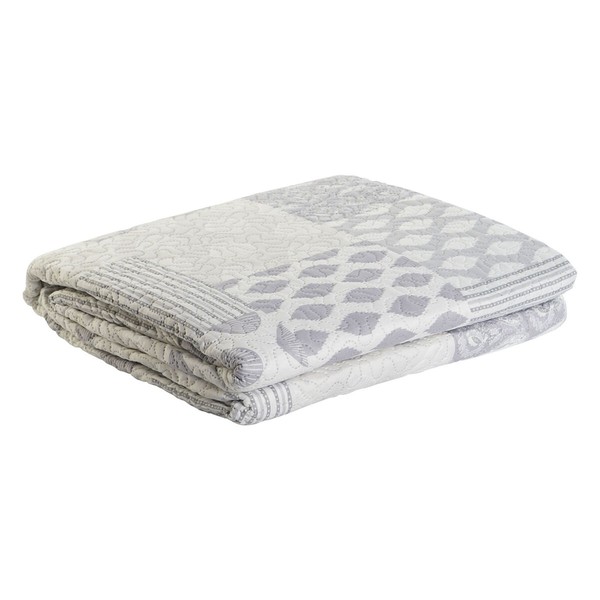 Vuodepeite (viltti) DKD Home Decor Beige Harmaa Sänky 180 270 x 270 x 1 cm