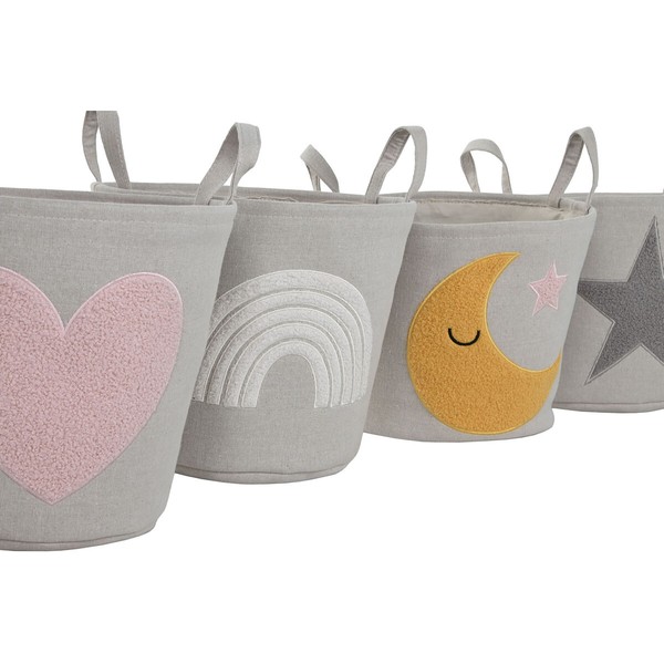 Decorative basket Home ESPRIT Multicolour 36 x 36 x 40 cm (4 Units)
