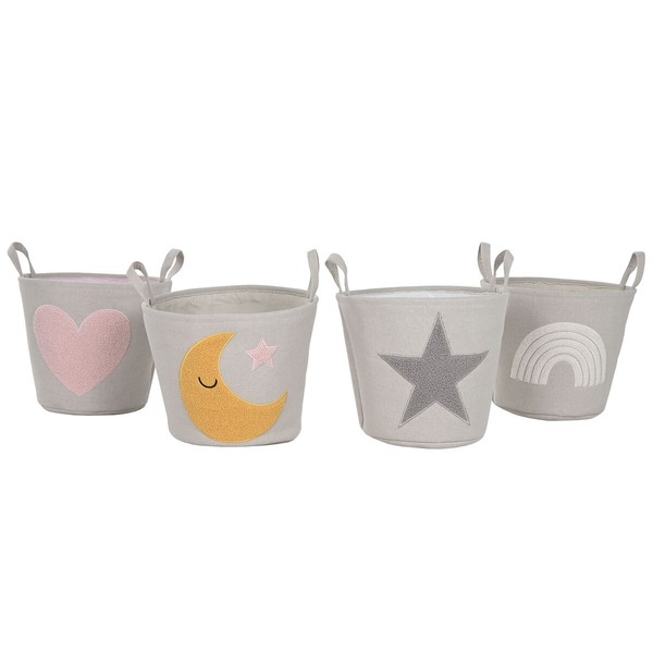 Decorative basket Home ESPRIT Multicolour 36 x 36 x 40 cm (4 Units)