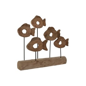 Dekoratīvās figūriņas Home ESPRIT Melns Dabisks Zivs 61,5 x 10 x 53,5 cm
