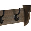 Wall mounted coat hanger Home ESPRIT Ruskea Musta Puu Metalli 67 x 17 x 27 cm