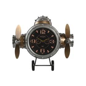 Настенное часы Home ESPRIT Позолоченный Серебристый Металл Самолет Vintage 50 x 10,5 x 49,5 cm