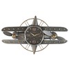 Настенное часы Home ESPRIT Позолоченный Серебристый Металл Самолет Vintage 77,5 x 15 x 46 cm