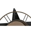 Sienas pulkstenis Home ESPRIT Bronza Sudrabains Metāls Lidmašīna Vintage 77,5 x 15 x 46 cm