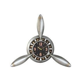 Настенное часы Home ESPRIT Позолоченный Серебристый PVC Металл пропеллеры Vintage 133 x 24 x 120 cm