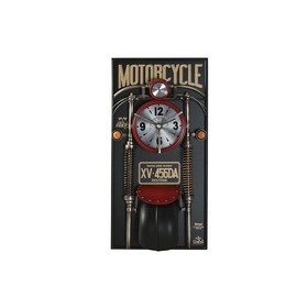 Настенное часы Home ESPRIT Чёрный Красный Позолоченный PVC Металл Мотоцикл Vintage 60 x 18 x 120 cm