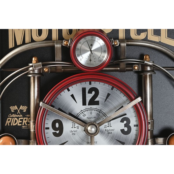 Настенное часы Home ESPRIT Чёрный Красный Позолоченный PVC Металл Мотоцикл Vintage 60 x 18 x 120 cm