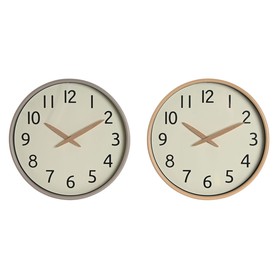 Настенное часы Home ESPRIT Бежевый Натуральный PVC Деревянный 30 x 4,7 x 30 cm (2 штук)