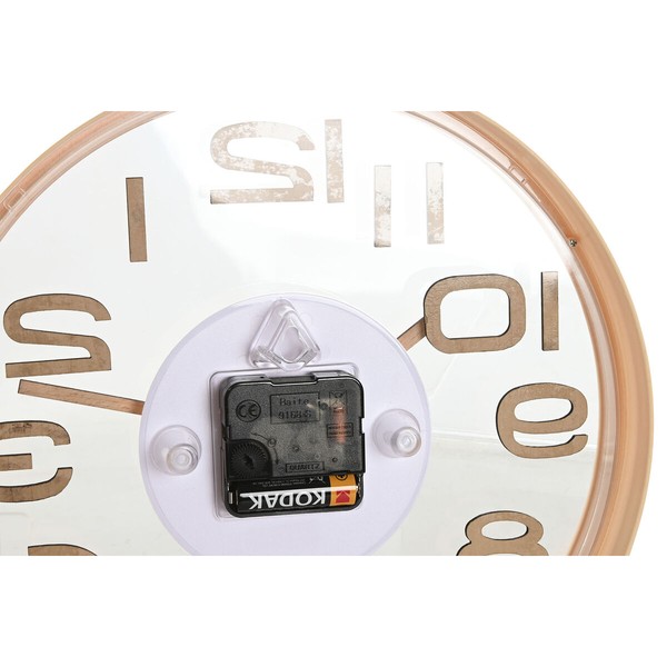 Wall Clock Home ESPRIT Brown Natural PVC Wood 30 x 4,7 x 30 cm (2 Units)