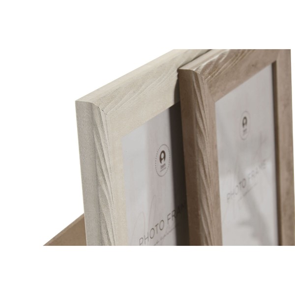 Photo frame Home ESPRIT Beige Natural Crystal polystyrene Urban (4 Units)