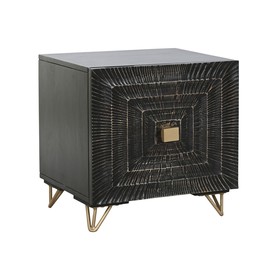 Ночной столик Home ESPRIT Чёрный Позолоченный 50 x 40 x 50 cm