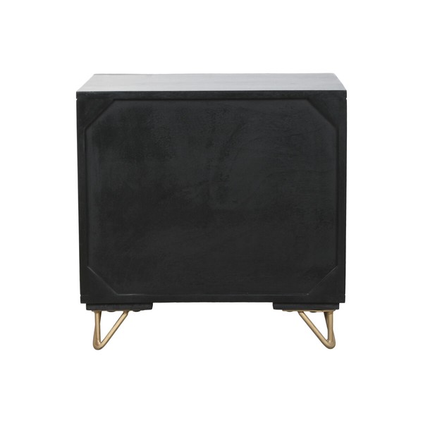 Nightstand Home ESPRIT Black Golden 50 x 40 x 50 cm
