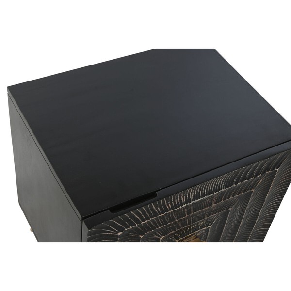 Ночной столик Home ESPRIT Чёрный Позолоченный 50 x 40 x 50 cm