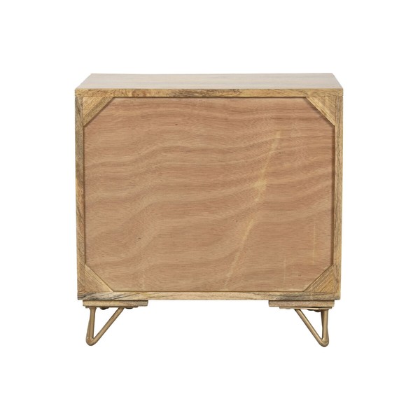 Ночной столик Home ESPRIT Позолоченный Натуральный 50 x 40 x 50 cm