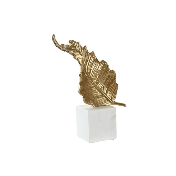 Dekoratyvinė figūrėlė Home ESPRIT Balta Auksinis Augalo lapas 20 x 7 x 22 cm