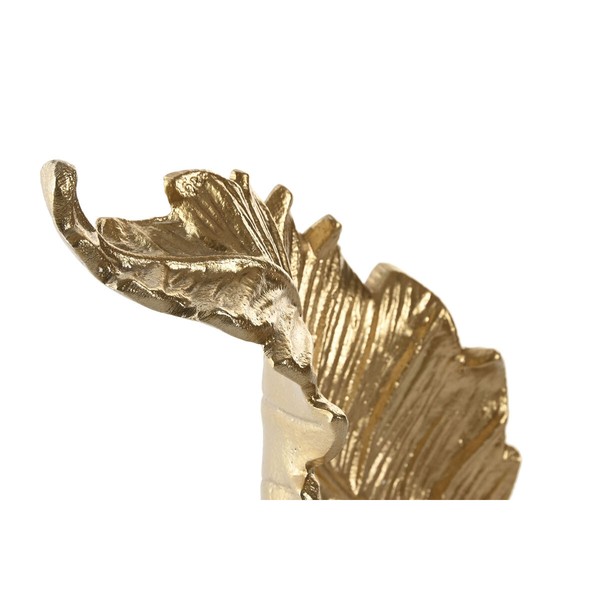 Dekoratyvinė figūrėlė Home ESPRIT Balta Auksinis Augalo lapas 20 x 7 x 22 cm