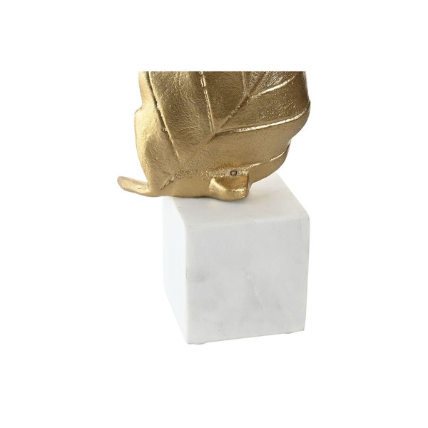 Dekoratīvās figūriņas Home ESPRIT Balts Bronza Augu lapa 20 x 7 x 22 cm