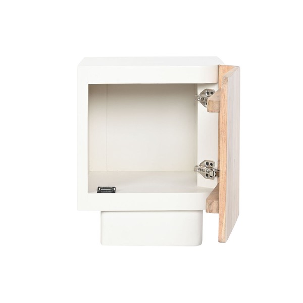 Naktsskapītis Home ESPRIT Balts Dabisks 40 x 35 x 50 cm