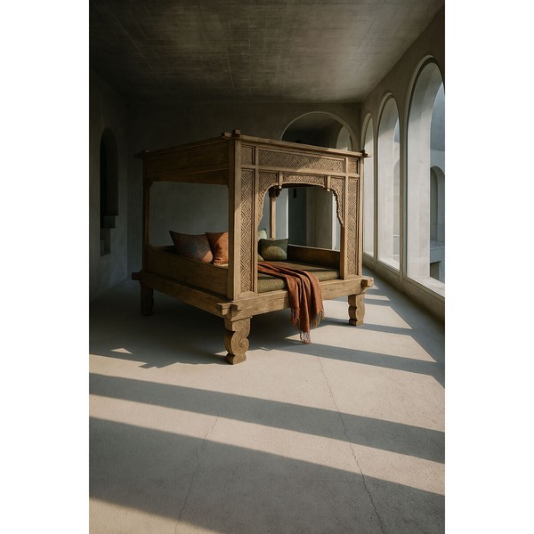 кровать Home ESPRIT Натуральный 225 x 160 x 206 cm