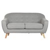 Dīvāns Home ESPRIT Pelēks Krēmkrāsa Dabisks Scandi 146 x 84 x 82 cm