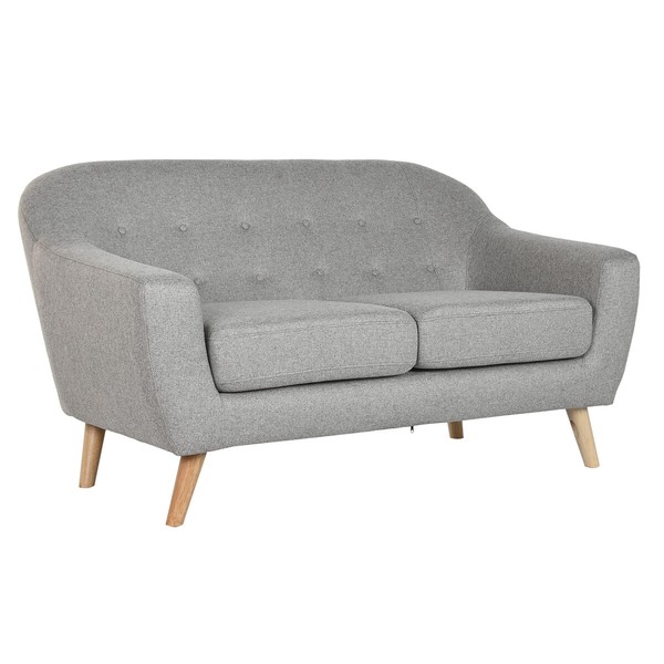 Dīvāns Home ESPRIT Pelēks Krēmkrāsa Dabisks Scandi 146 x 84 x 82 cm