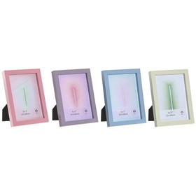 Photo frame Home ESPRIT Blue Green Crystal MDF Wood Urban (4 Units)