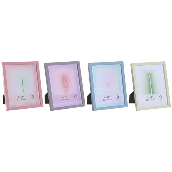 Photo frame Home ESPRIT Blue Green Crystal MDF Wood Urban (4 Units)