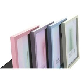 Photo frame Home ESPRIT Blue Green Crystal MDF Wood Urban (4 Units)