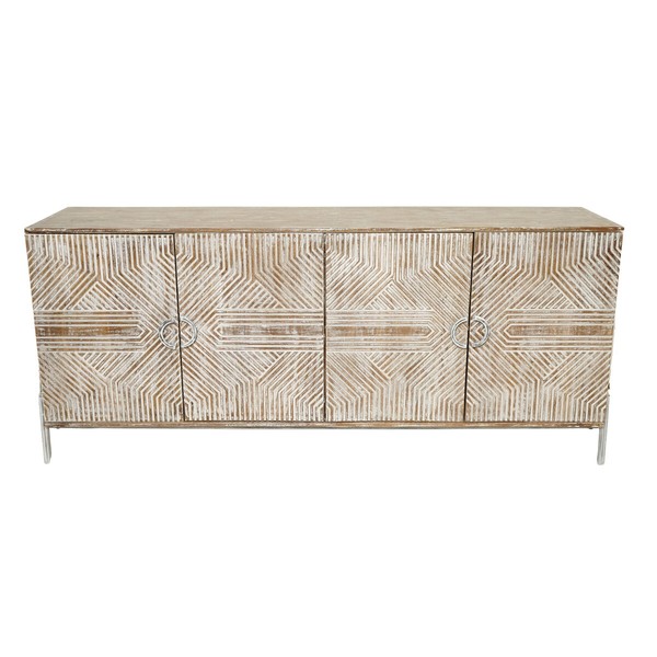 Sideboard Home ESPRIT White Mango wood 180 x 40 x 80 cm