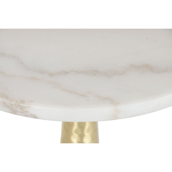 Side table Home ESPRIT White Golden 41 x 41 x 53 cm