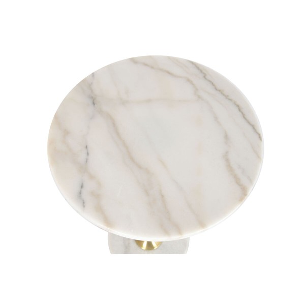 Side table Home ESPRIT White Golden 41 x 41 x 57 cm