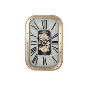 Настенное часы Home ESPRIT Бежевый Позолоченный Стеклянный Железо Glam 43 X 8,5 X 63 CM