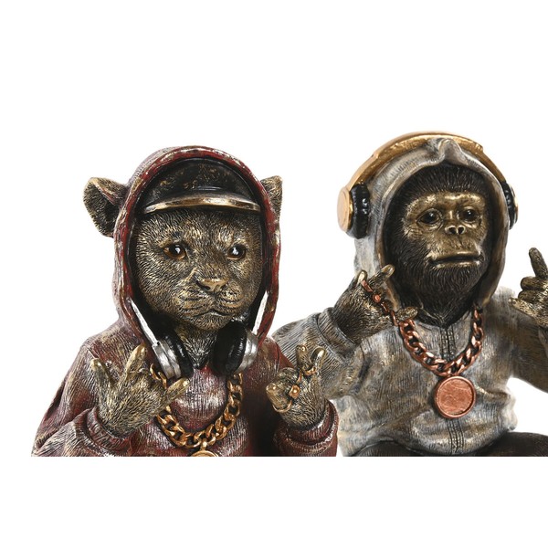 Decorative Figure Home ESPRIT Brown Golden 18,5 X 16,5 X 26,5 CM (2 Units)