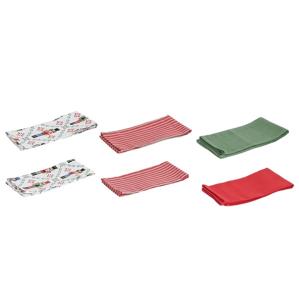 Virtuves Dvielis Home ESPRIT Sarkans Zaļš Bēšs 60 X 0,2 X 40 CM