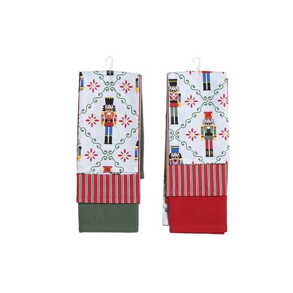 Virtuves Dvielis Home ESPRIT Sarkans Zaļš Bēšs 60 X 0,2 X 40 CM