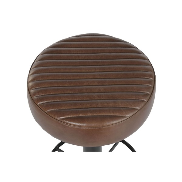 Stool Home ESPRIT Brown Black Leather Iron