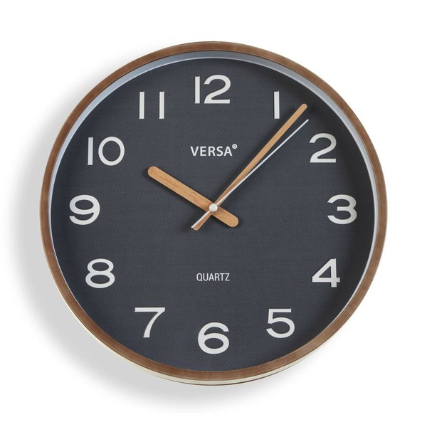 Sienas pulkstenis Versa Pelēks Plastmasa Kvarca 4,3 x 30 x 30 cm