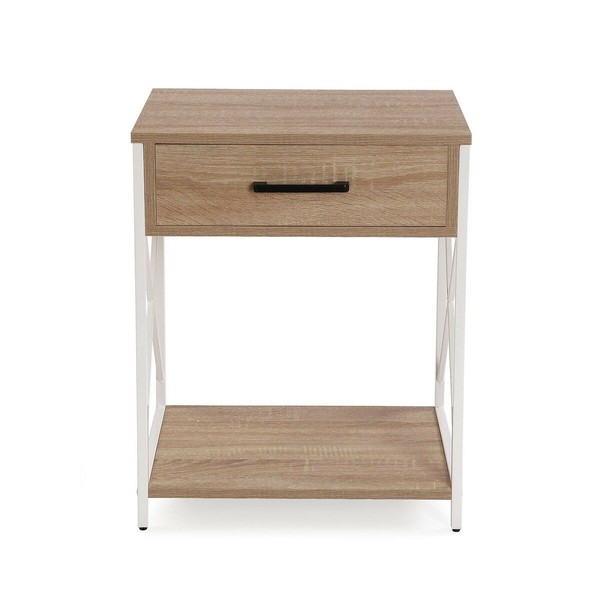 Ночной столик Versa Белый PVC Деревянный Металл 40 x 60 x 48 cm