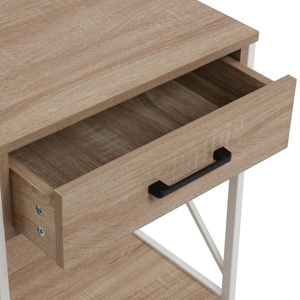Naktsskapītis Versa Balts PVC Koks Metāls 40 x 60 x 48 cm