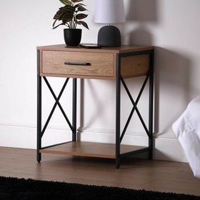 Ночной столик Versa Чёрный PVC Деревянный Металл 40 x 60 x 48 cm