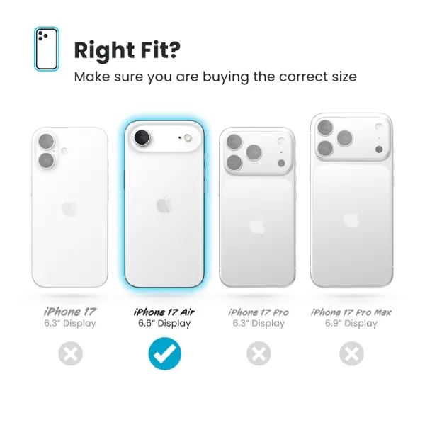 Speck Presidio2 Grip ClickLock & MagSafe - iPhone Air Case (Deep Sea / Silver Metallic / Spell Blue)
