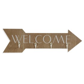 Wall mounted coat hanger Versa Welcome Puu MDF 4 x 14,5 x 48 cm